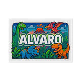 Alvaro Name Art - Dinosaur Adventure personalized wall print for kids