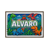 Alvaro Name Art - Dinosaur Adventure personalized wall print for kids