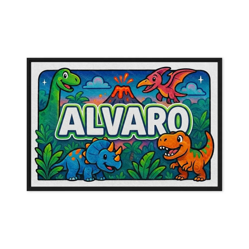 Alvaro Name Art - Dinosaur Adventure personalized wall print for kids
