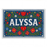 Alyssa Name Art - Floral Farmhouse personalized wall print for kids
