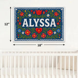 Alyssa Name Art - Floral Farmhouse personalized wall print for kids