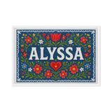 Alyssa Name Art - Floral Farmhouse personalized wall print for kids