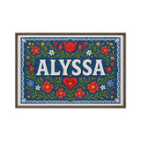 Alyssa Name Art - Floral Farmhouse personalized wall print for kids