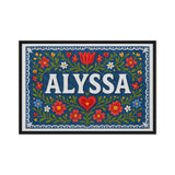 Alyssa Name Art - Floral Farmhouse personalized wall print for kids
