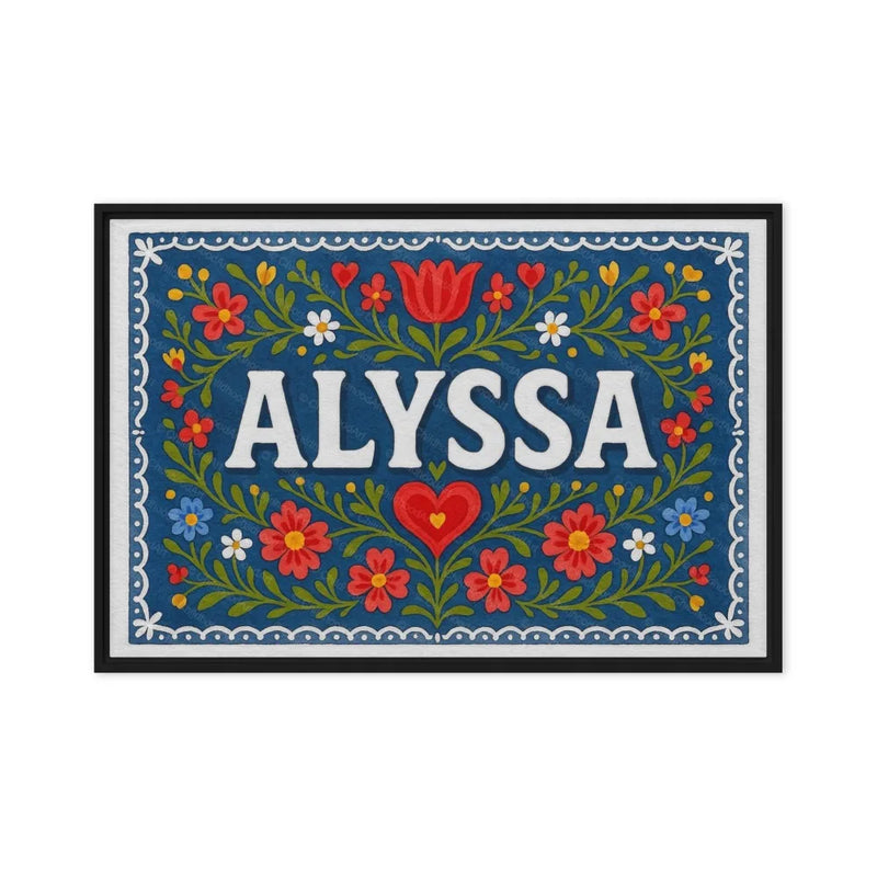 Alyssa Name Art - Floral Farmhouse personalized wall print for kids