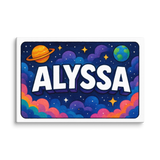 Alyssa Name Art - Space Explorers personalized wall print for kids