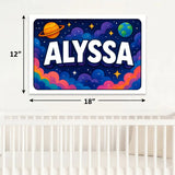 Alyssa Name Art - Space Explorers personalized wall print for kids
