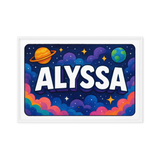 Alyssa Name Art - Space Explorers personalized wall print for kids