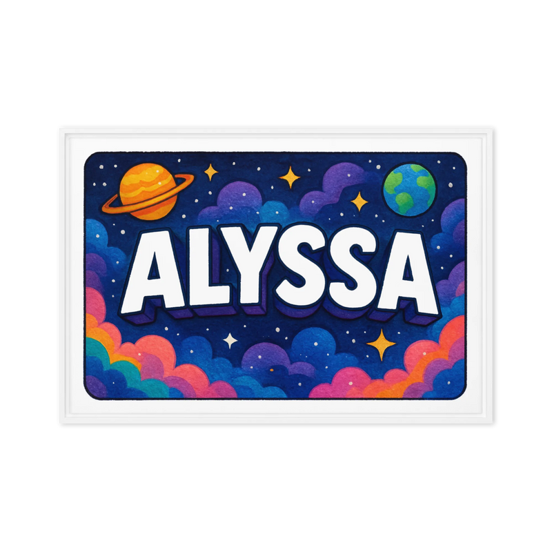 Alyssa Name Art - Space Explorers personalized wall print for kids