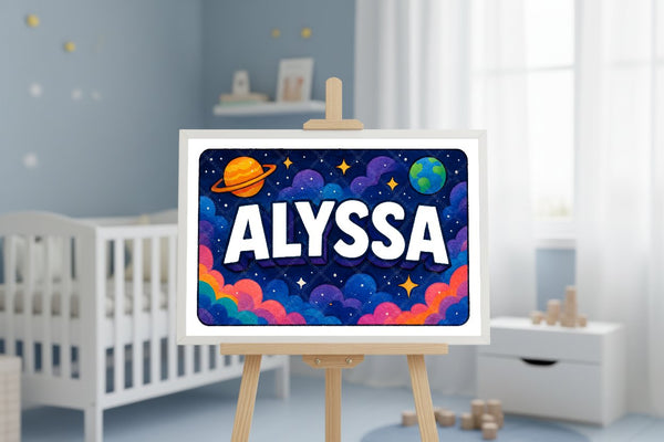 "Alyssa" Amongst the Stars Personalized Space Artwork
