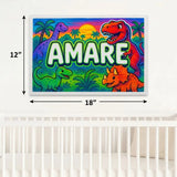 Amare Name Art - Dinosaur Adventure personalized wall print for kids
