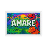 Amare Name Art - Dinosaur Adventure personalized wall print for kids