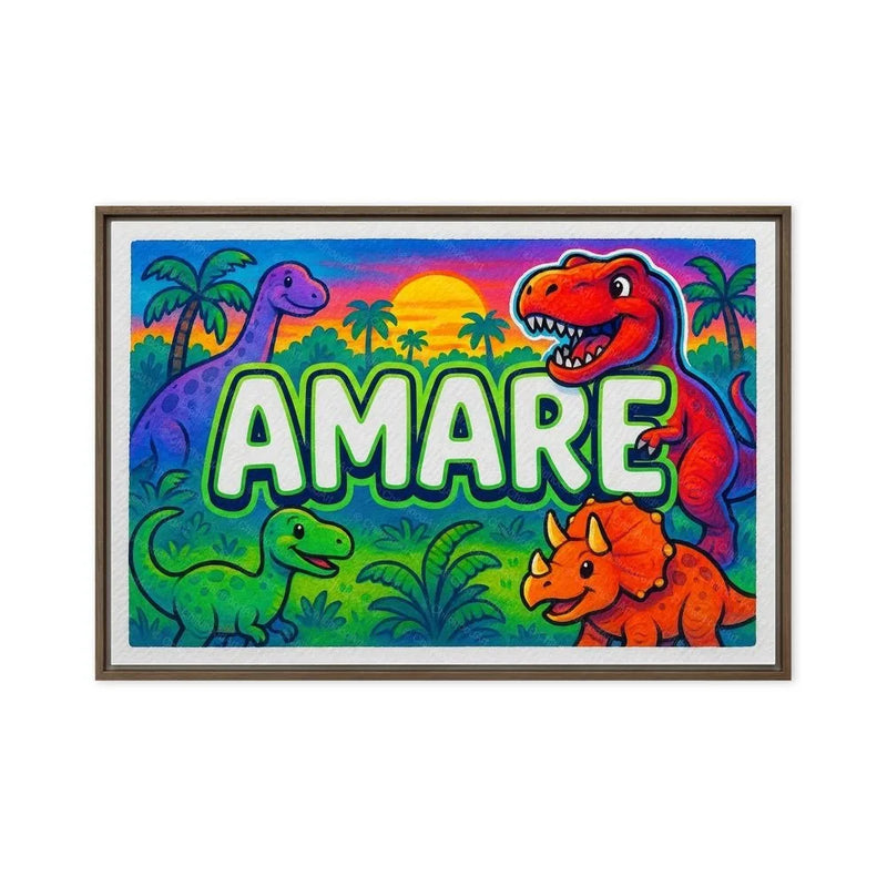 Amare Name Art - Dinosaur Adventure personalized wall print for kids