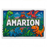 Amarion Name Art - Dinosaur Adventure personalized wall print for kids