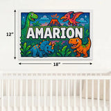 Amarion Name Art - Dinosaur Adventure personalized wall print for kids