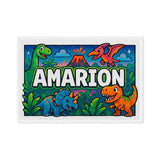 Amarion Name Art - Dinosaur Adventure personalized wall print for kids