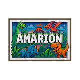 Amarion Name Art - Dinosaur Adventure personalized wall print for kids