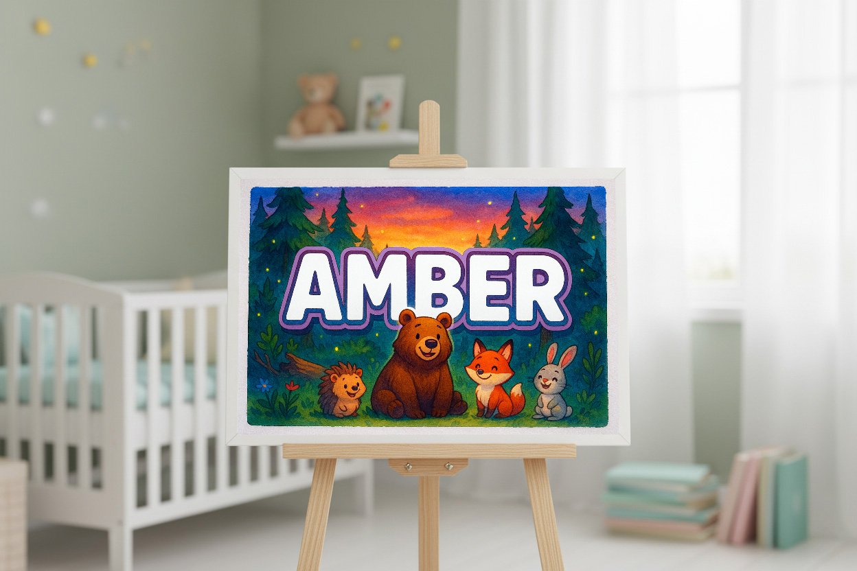 Personalized name art for Amber