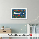Calm personalized name art for Amelia