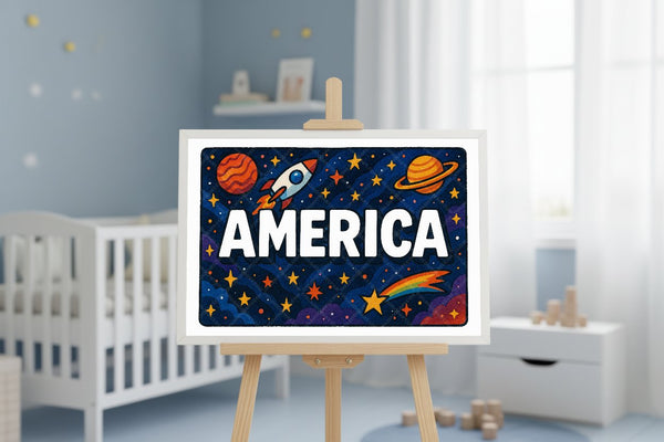 "America" Amongst the Stars Personalized Space Artwork
