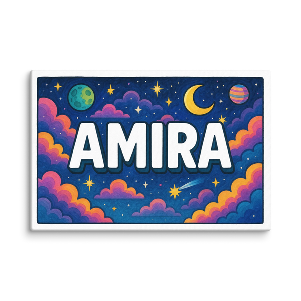 Mira Name Art - Space Explorers Personalized Wall Art