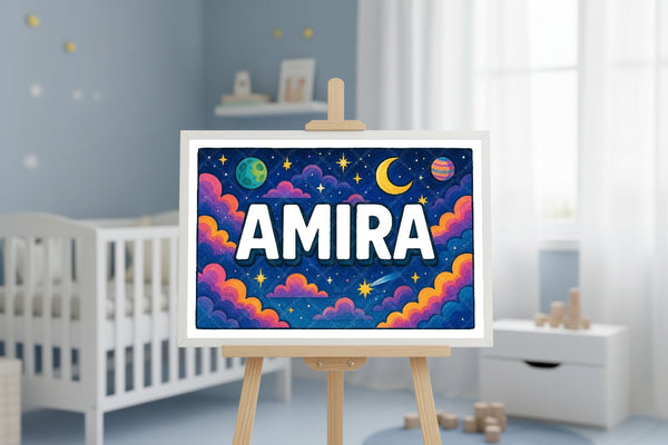 "Amira" Amongst the Stars Personalized Space Artwork