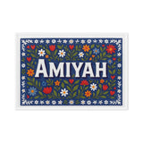 Amiyah Name Art - Floral Farmhouse personalized wall print for kids