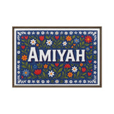 Amiyah Name Art - Floral Farmhouse personalized wall print for kids