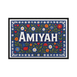 Amiyah Name Art - Floral Farmhouse personalized wall print for kids