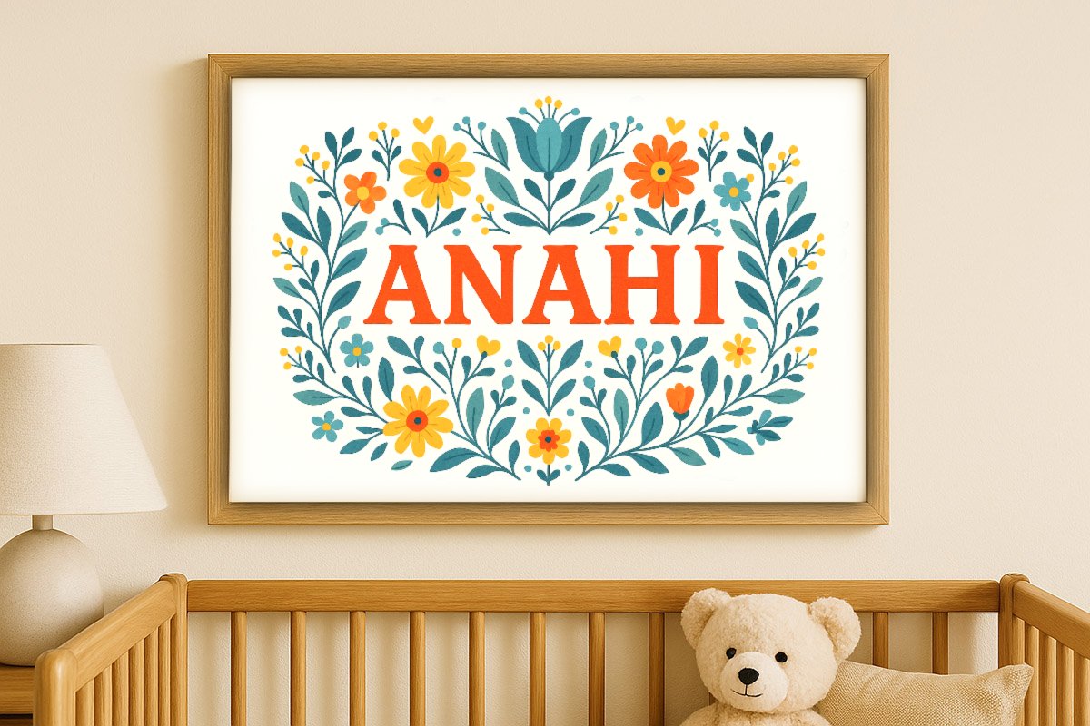 Anahi Personalized Art - Simple Floral 01