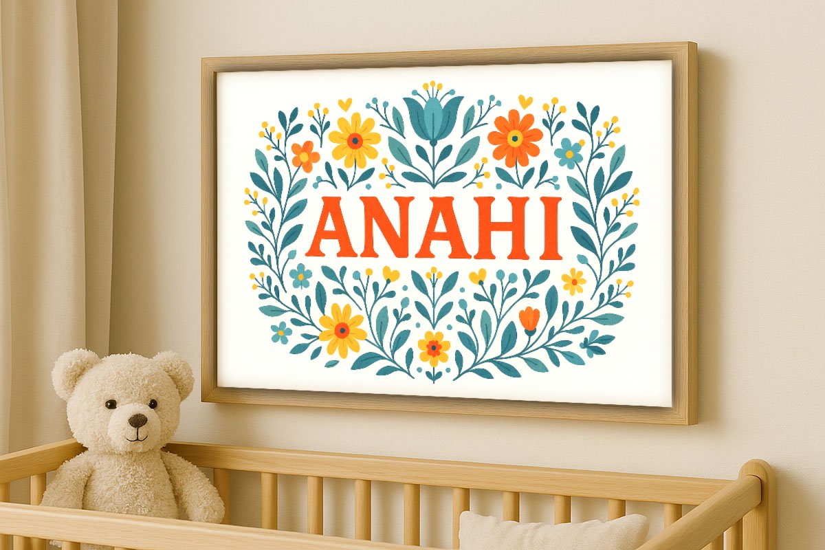 Anahi Personalized Art - Simple Floral 01