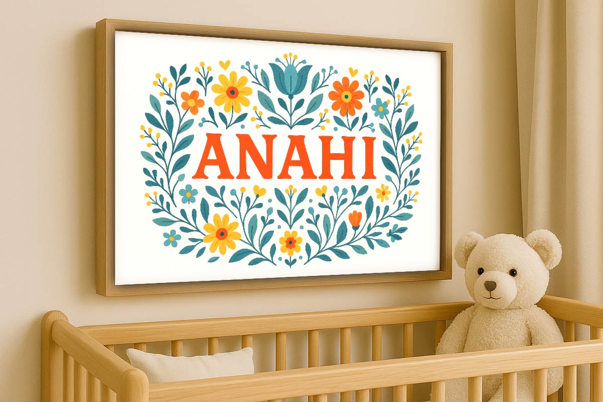 Anahi Personalized Art - Simple Floral 01