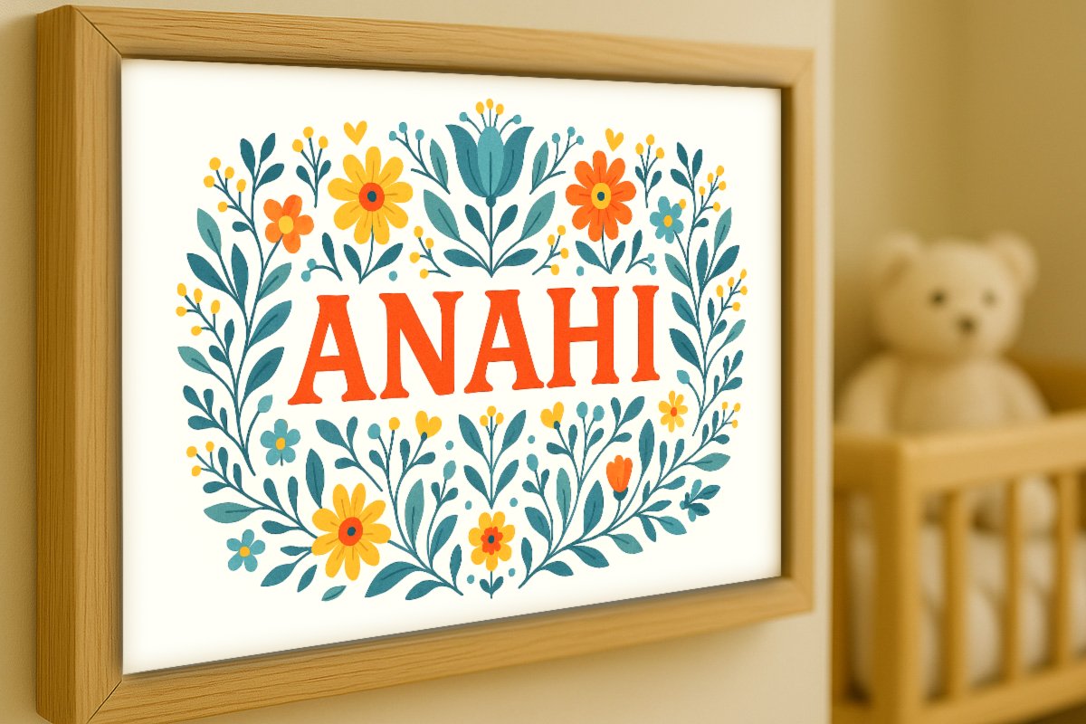 Anahi Personalized Art - Simple Floral 01