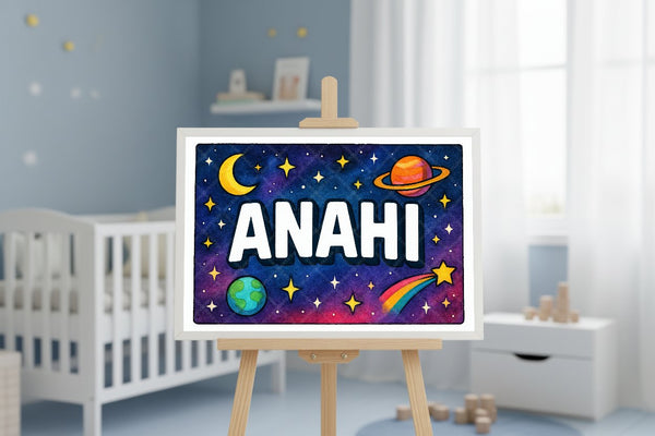 "Anahi" Amongst the Stars Personalized Space Artwork