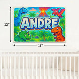 Andre Name Art - Dinosaur Adventure personalized wall print for kids