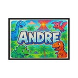 Andre Name Art - Dinosaur Adventure personalized wall print for kids