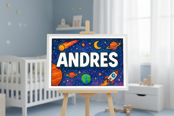 "Andres" Amongst the Stars Personalized Space Artwork