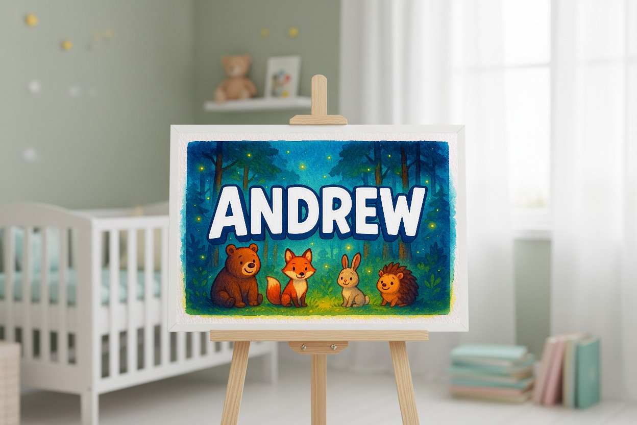 Personalized name art for Andrew