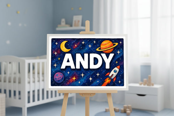 "Andy" Amongst the Stars Personalized Space Artwork