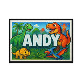 Andy Name Art - Dinosaur Adventure personalized wall print for kids