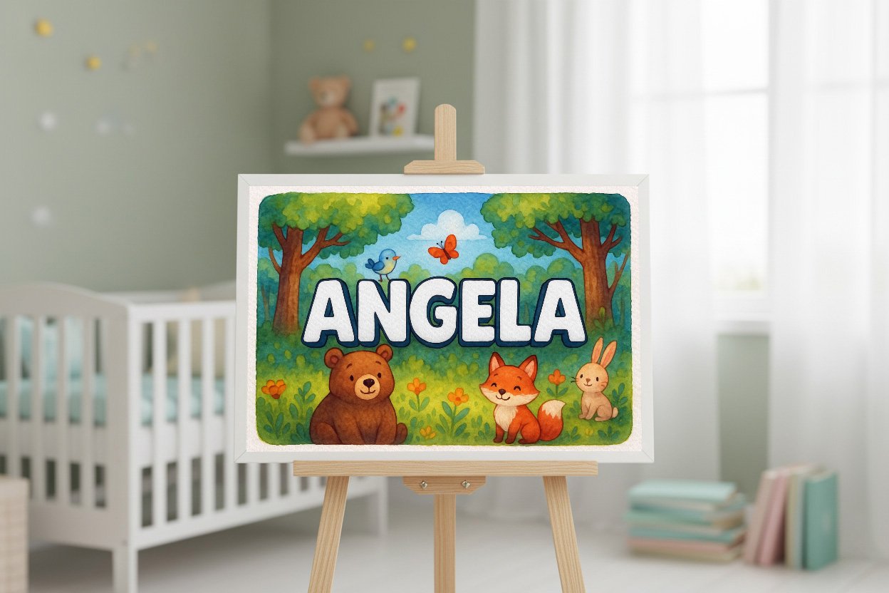 Personalized name art for Angela
