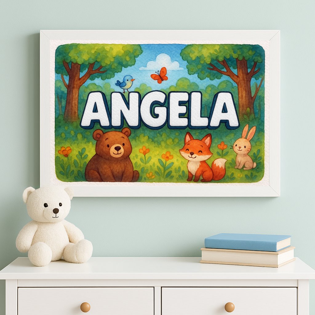 Personalized name art for Angela