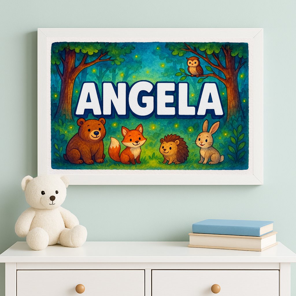 Personalized name art for Angela