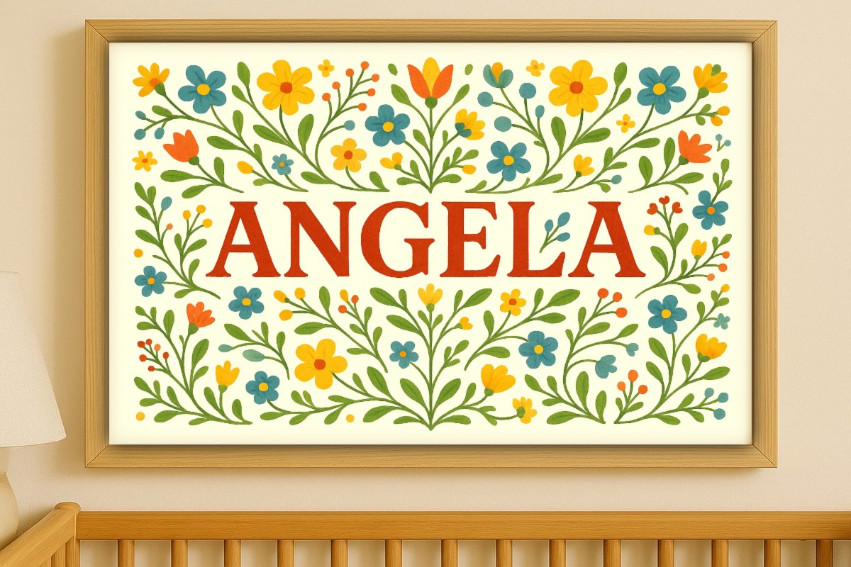 Angela Personalized Art - Simple Floral 23