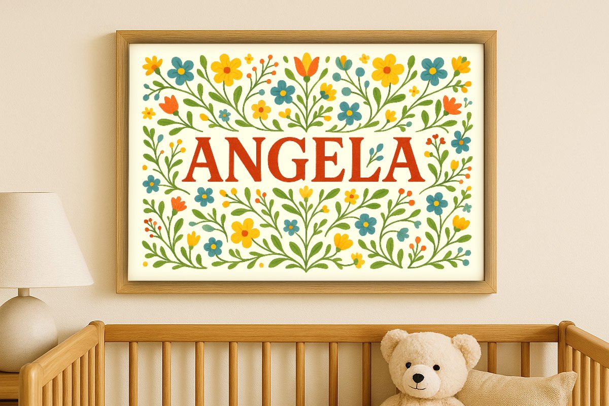 Angela Personalized Art - Simple Floral 23