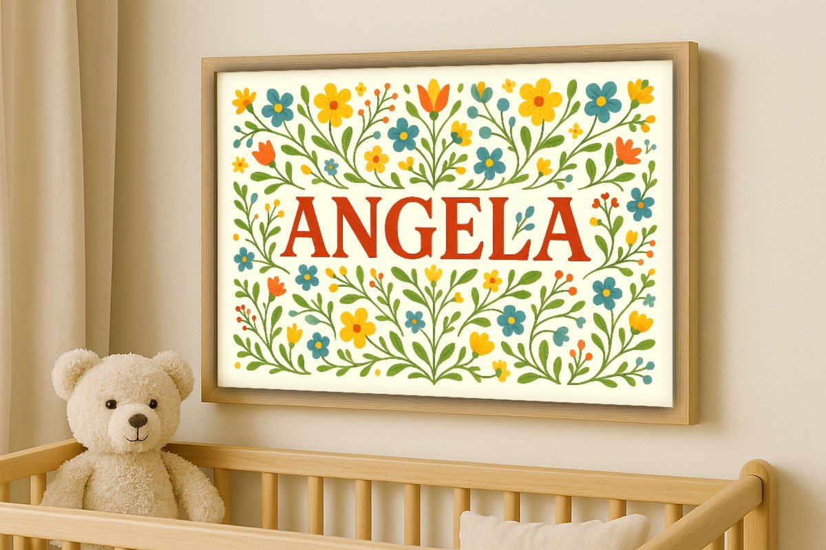 Angela Personalized Art - Simple Floral 23