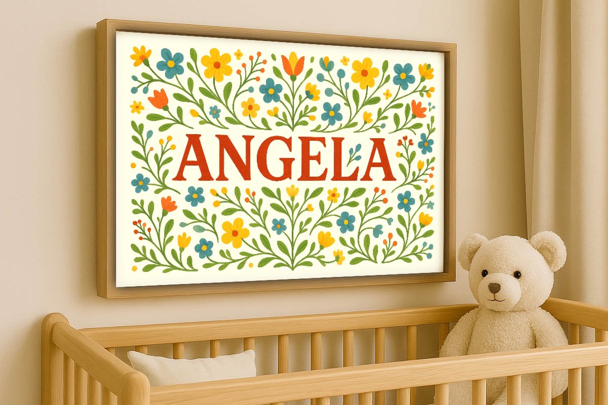 Angela Personalized Art - Simple Floral 23