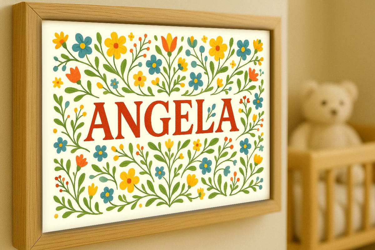 Angela Personalized Art - Simple Floral 23