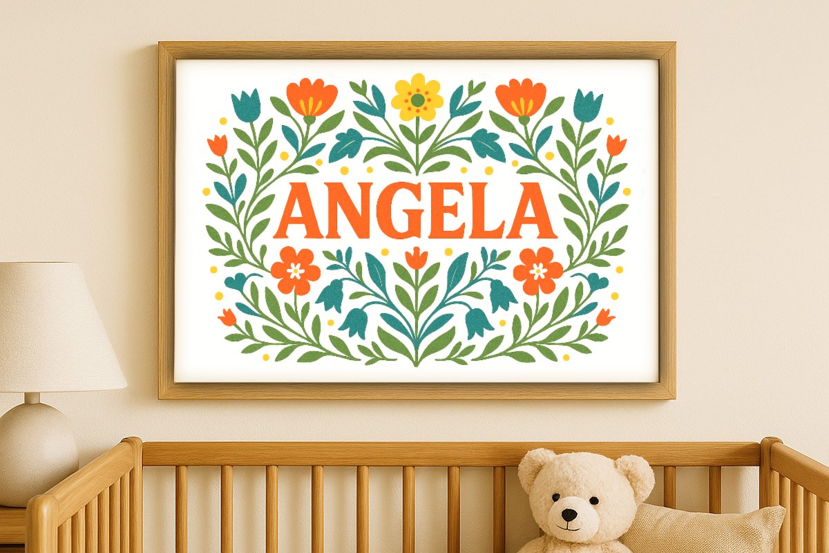 Angela Personalized Art - Simple Floral 24
