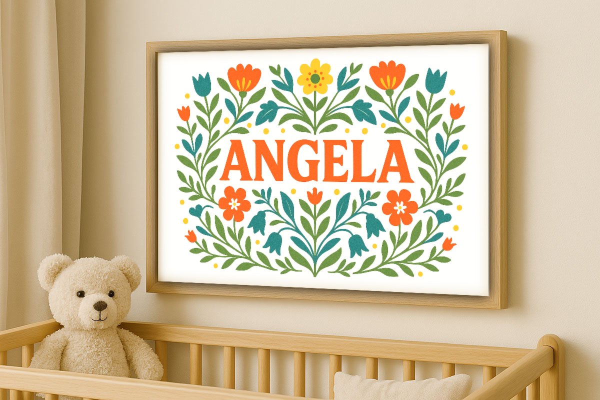 Angela Personalized Art - Simple Floral 24